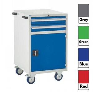 Euroslide Storage Cabinet Mobile 2 Drawers & Cupboard